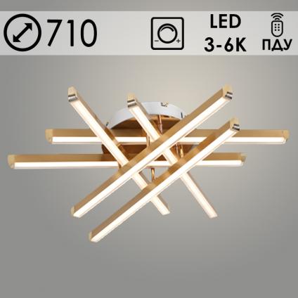 Люстра 1036/6 GD золото 6x12W LED 3000-6000K ПДУ(ИК) диммер d710 h170, 24